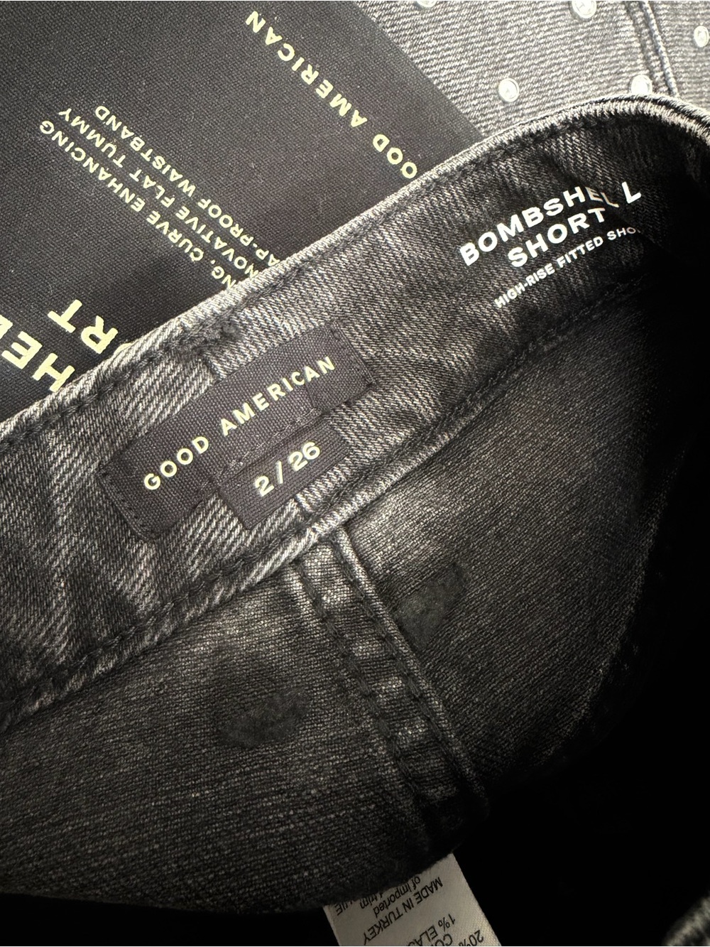 GOOD AMERICAN Bombshell Crystal Denim Shorts - Picture 6 of 7